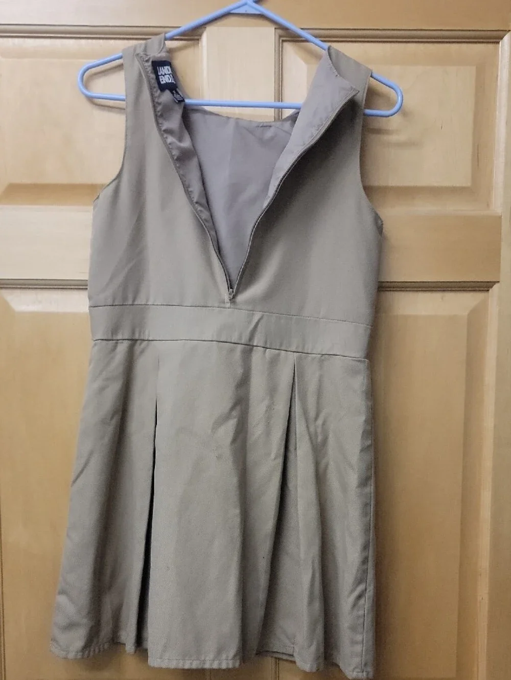 Lands' End Girls' Khaki Pleated School Jumper Dress☆☆school uniform